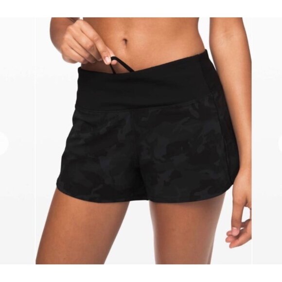 Lululemon Speed Up Short 2.5 Womens Running Athletic Gym black, gray size 6 - Picture 2 of 6